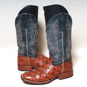 Horse Power by Anderson Bean Mens Cognac Filet Fo Fish Leather Cowboy Boot Sz 6